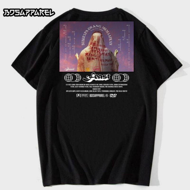 BDSAPPAREL T-SHIRT KAOS DISTRO FEAST ALBUM BEBERAPA ORANG MEMAAFKAN T-SHIRT BLACK