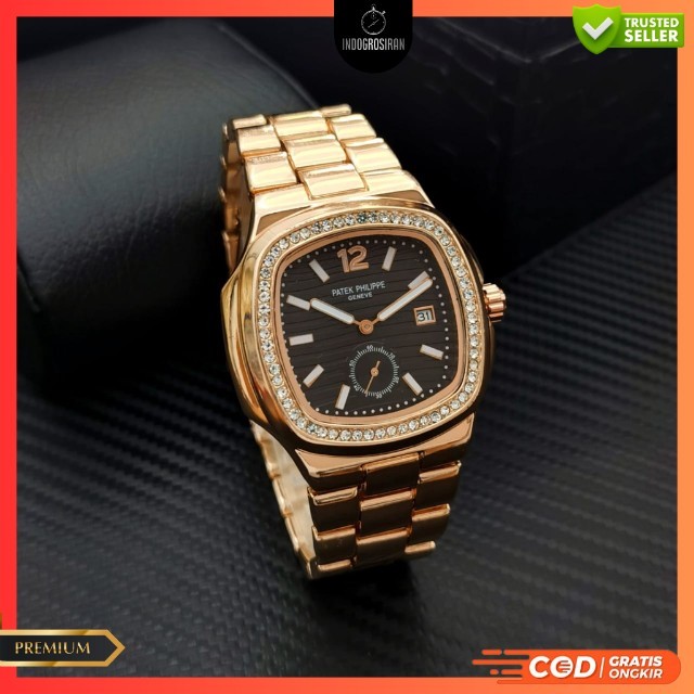 Jam Tangan Wanita Fashion Patek Philip3 YL 1350 Tanggal Dan Detik Bawah Aktif - COD - Free Box Dan B