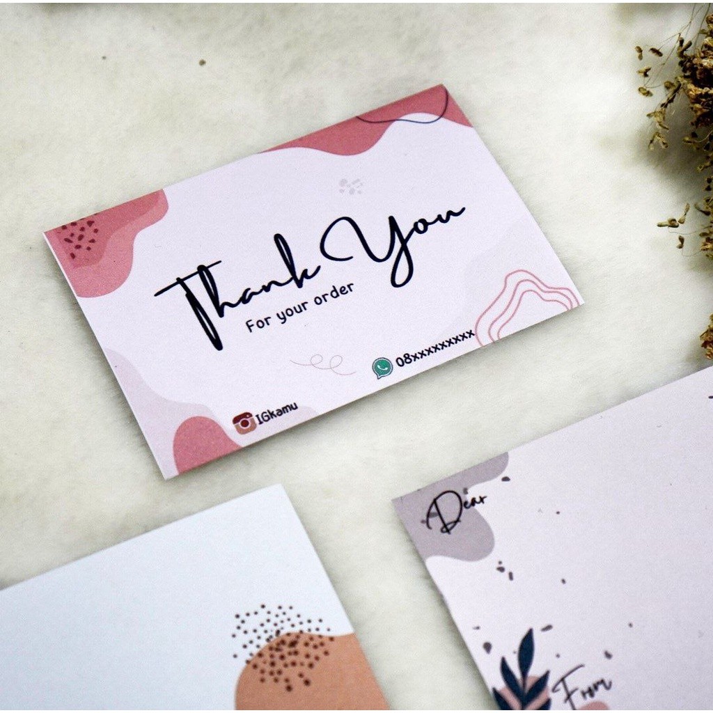 kartu ucapan bisa custom ukuran 6x9 cm / thankyou card / thanks card / thank you card tcm 001