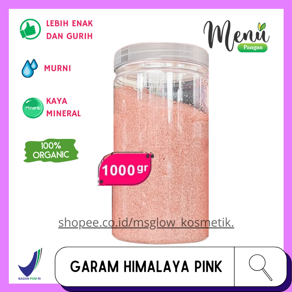 

Garam Himalaya Pink Oiginal - Garem Himalayan Untuk Kesehatan dan Masakan - Garam Pink 1KG