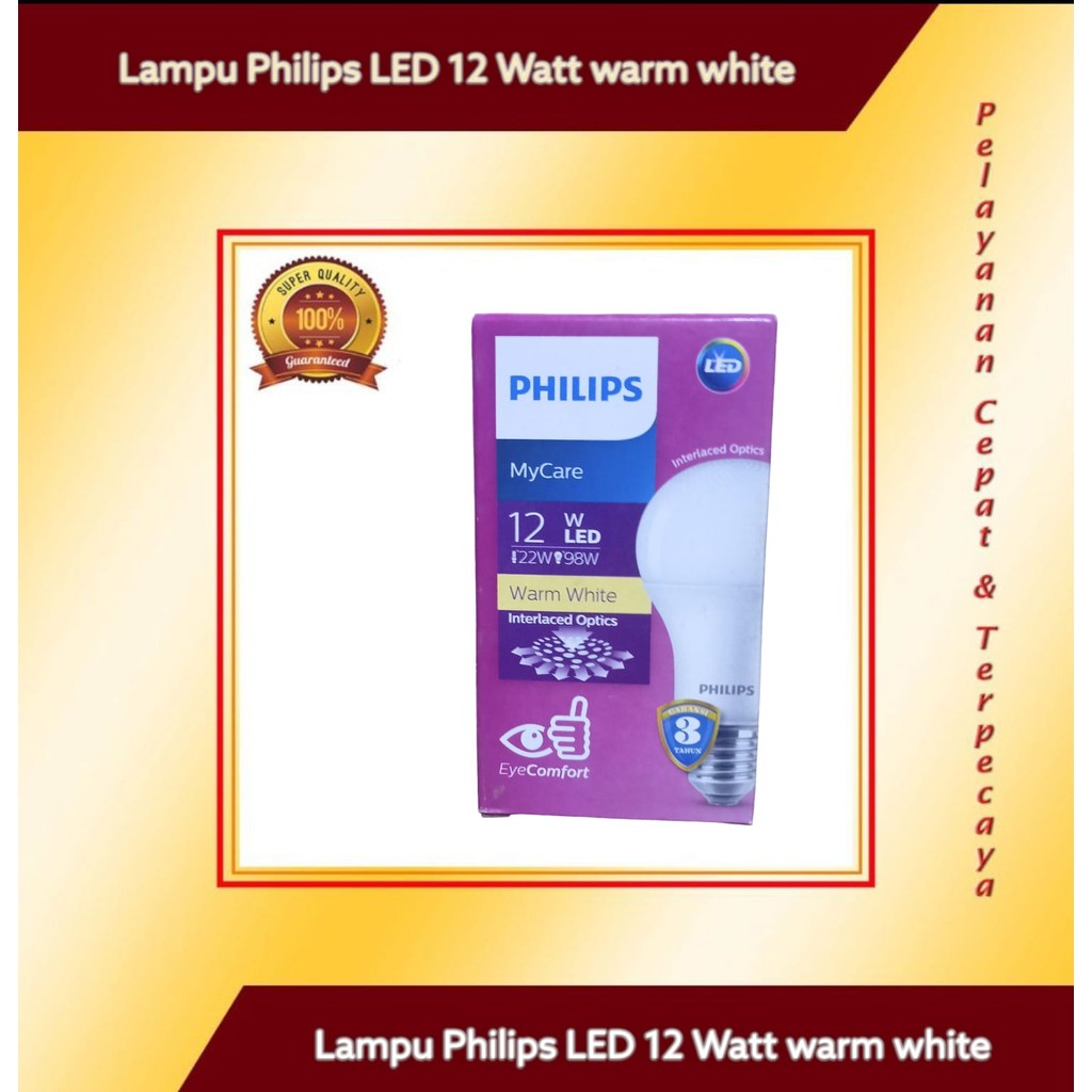 Lampu Philips Led 12 watt warm white