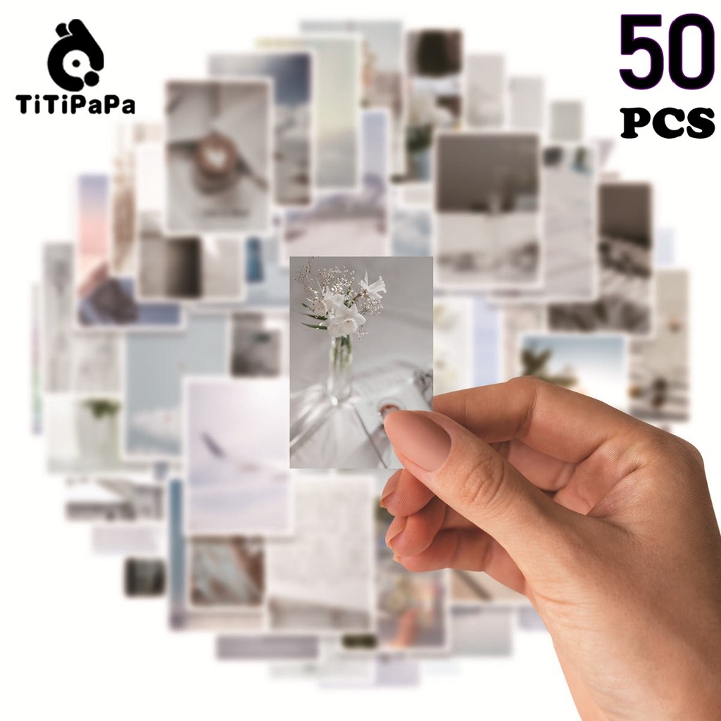 

50pcs pemandangan salju negara putih Stiker berperekat Untuk Dekorasi notebook Sepeda skateboard DIY