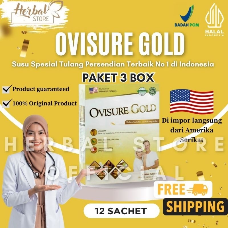 

OVISURE GOLD SUSU VITAMIN TULANG DAN SENDI NYERI OTOT ASTEOPOROSIS OSTEOARTHRITIS BPOM