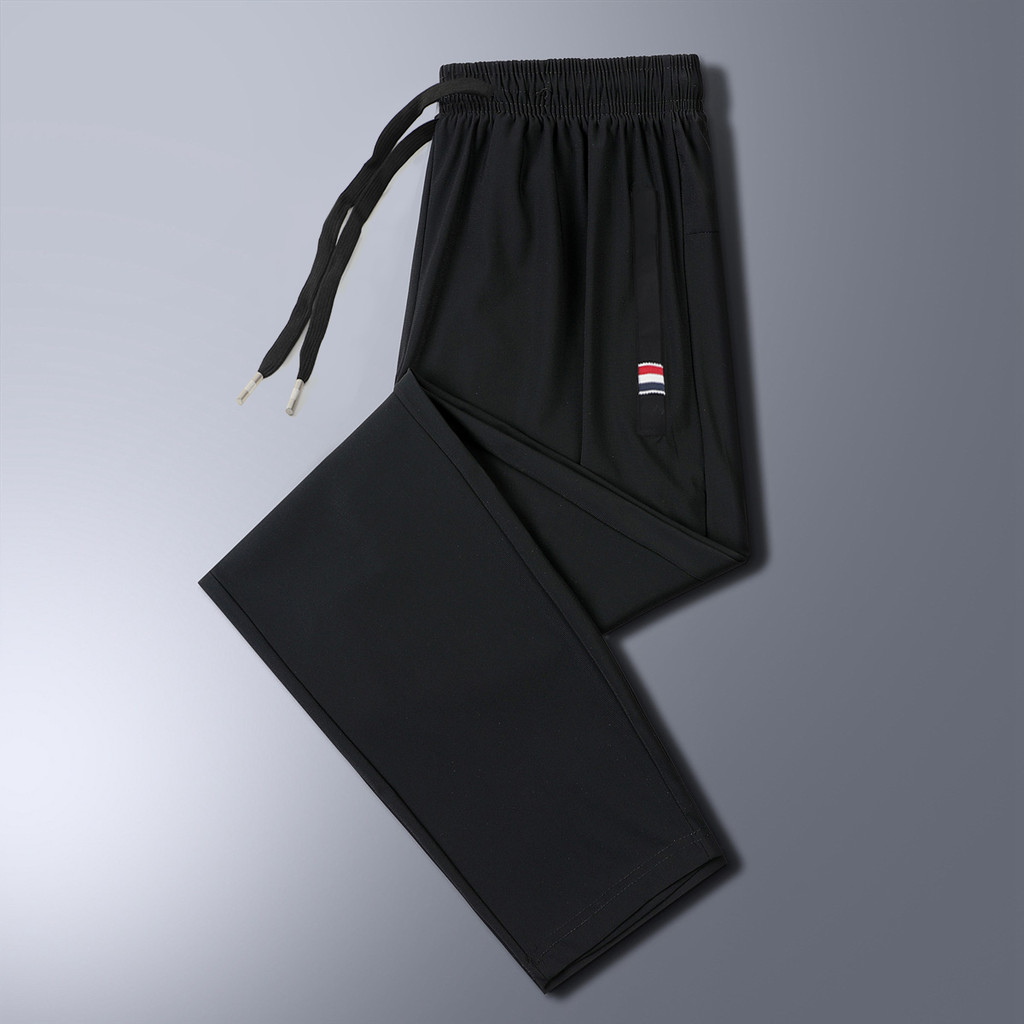 DISAI Celana Pria Saku Ritsleting Panjang Ice Silk Fabric Keren Bernapas Elastisitas Pants K9002