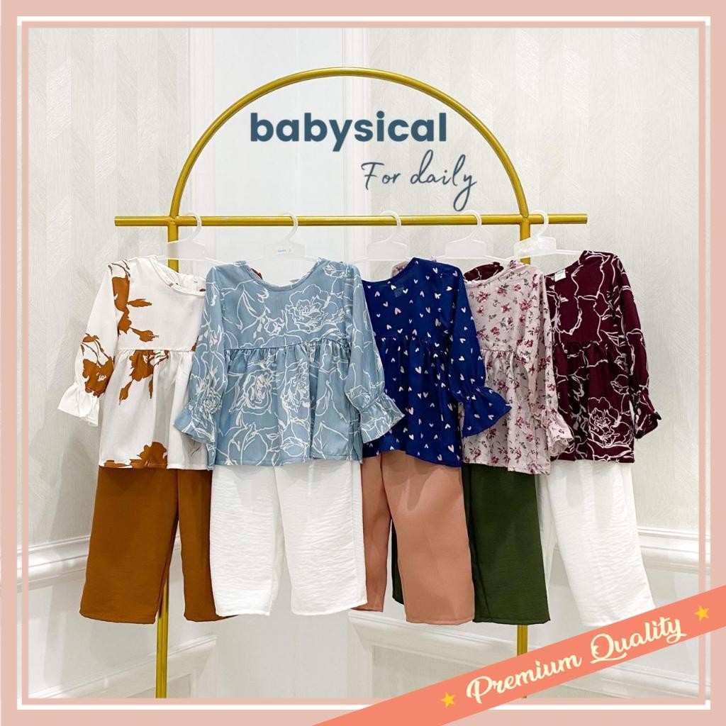 TERLARIS BAJU MUSLIM ANAK WEDOK / BABYSICAL 1-6 Tahun MAHIRA SET / Setelan Baju Anak Perempuan Musli