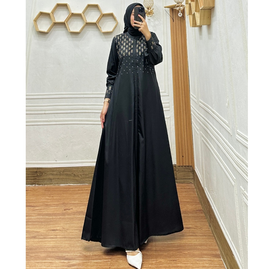Riandha Gallery - Zayna Dress - Baju Gamis Wanita Model Terbaru -Gamis Abaya  Payet Hikmat by Bayoba