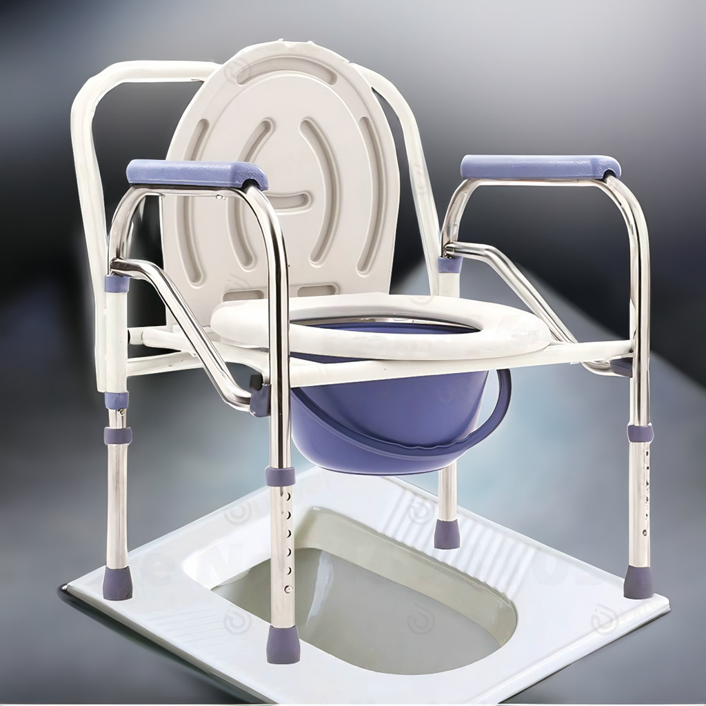 Commode Chair Kursi BAB Lipat Juara JMCC.05 Dengan Roda / Kursi Pispot Toilet Duduk Plus Roda Buang 