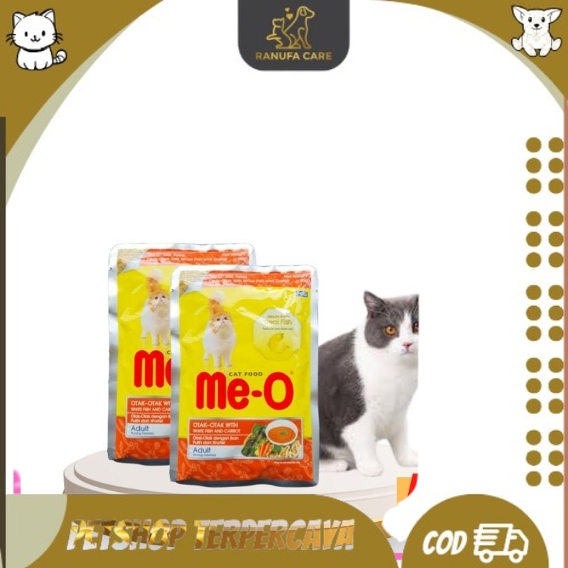 Makanan Kucing Meo Pouch 80gr Otak-Otak With White Fish And Carrot