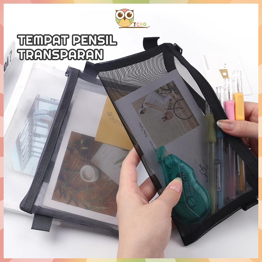 

JCHO Kotak Pensil Alat Tulis Tempat Pensil Jaring Kotak Pensil Case Transparan Dompet Jaring
