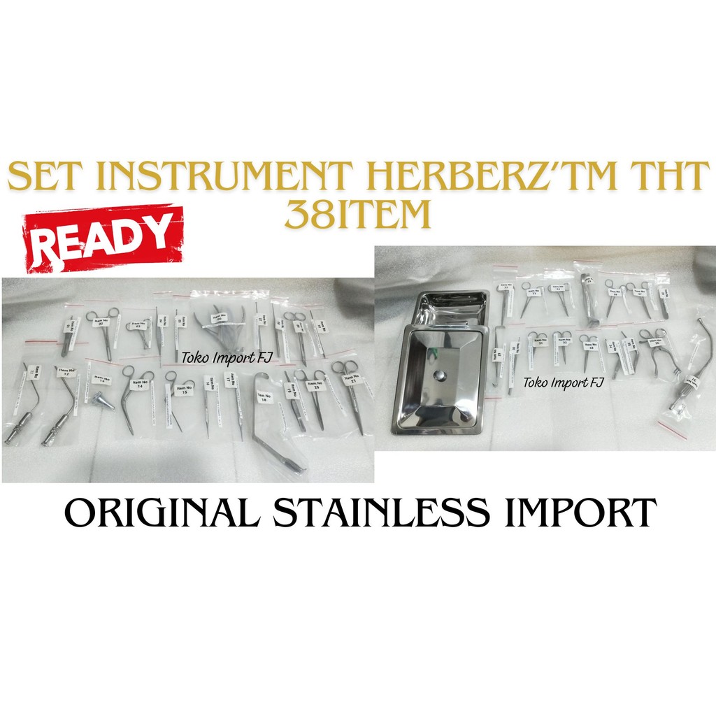 SET INSTRUMENT ALAT MEDIS HERBERZ THT SET 38 ITEM ALAT OPERASI THT HERBERZ'TM TELINGA HIDUNG TENGGOR