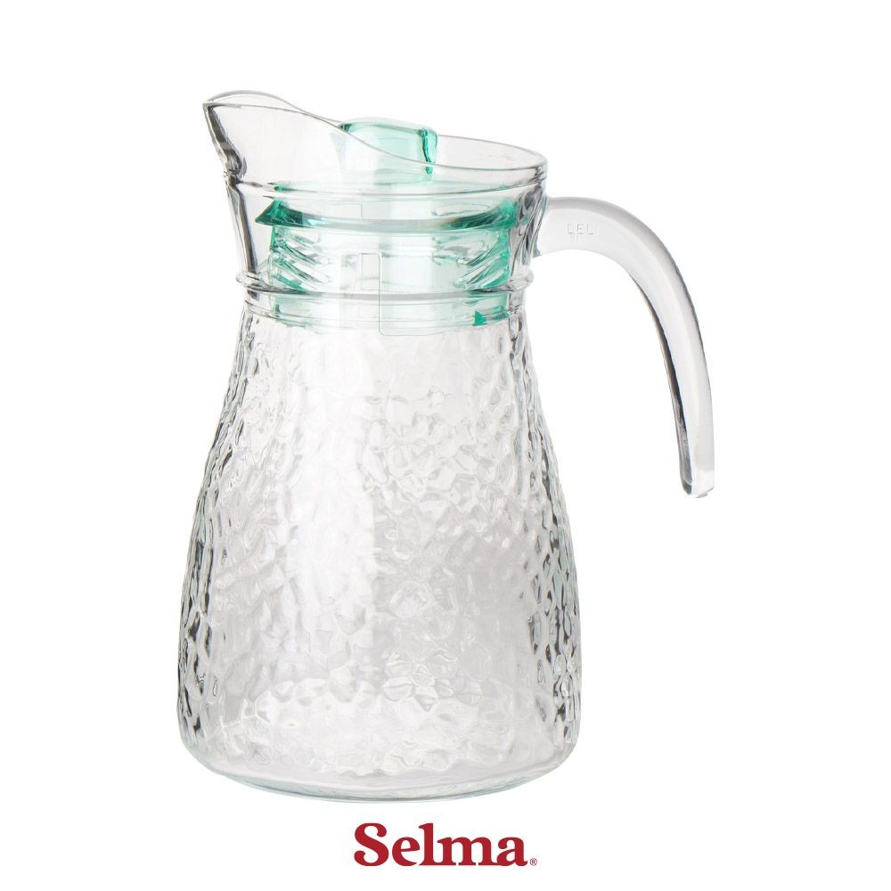 Selma 1.2 Ltr Set 5 Pcs Jody Teko & Gelas Set Water Jug With Glass Pitcher Dengan Tutup Dan Handle