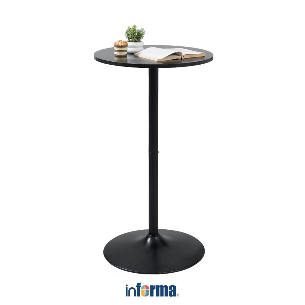 Informa Howell Meja Bar - Hitam Bar Table Meja Makan Kafe Restoran Serbaguna Furniture Indoor Ruang 