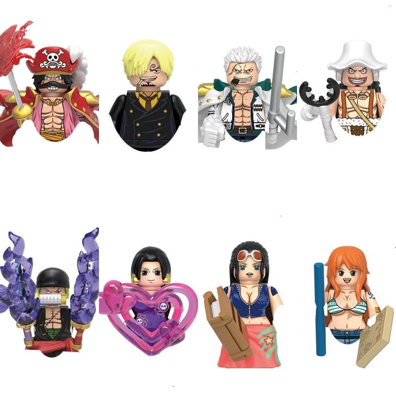 

Luffy Nami Sanji Boa Usopp Nico Building Blocks Japan Anime Bricks Dolls Mini Action Toy Figures Assemble Blocks Children Gifts