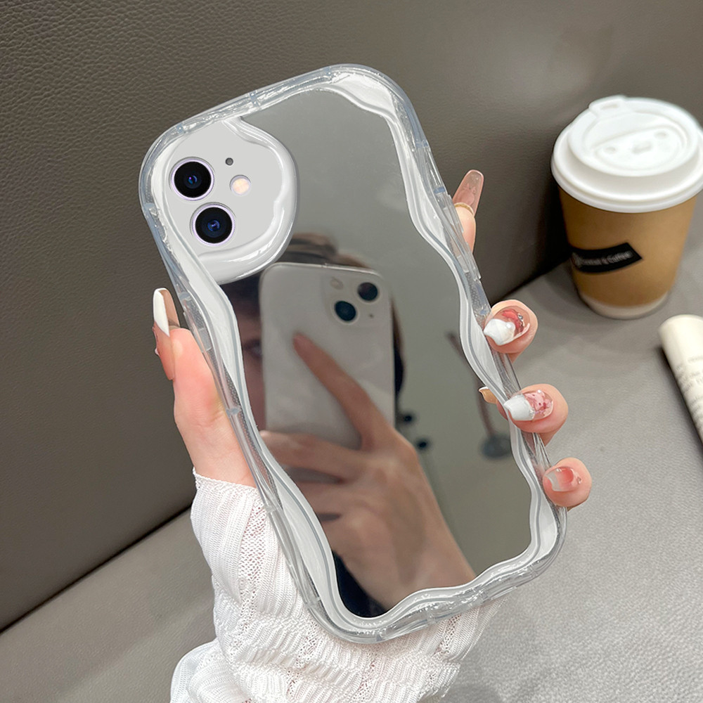 Casing Hp Untuk Compitable With iPhone 11 Softcase JZ Mirror 5100 Cream Texture Wavy Edge Sofcase So
