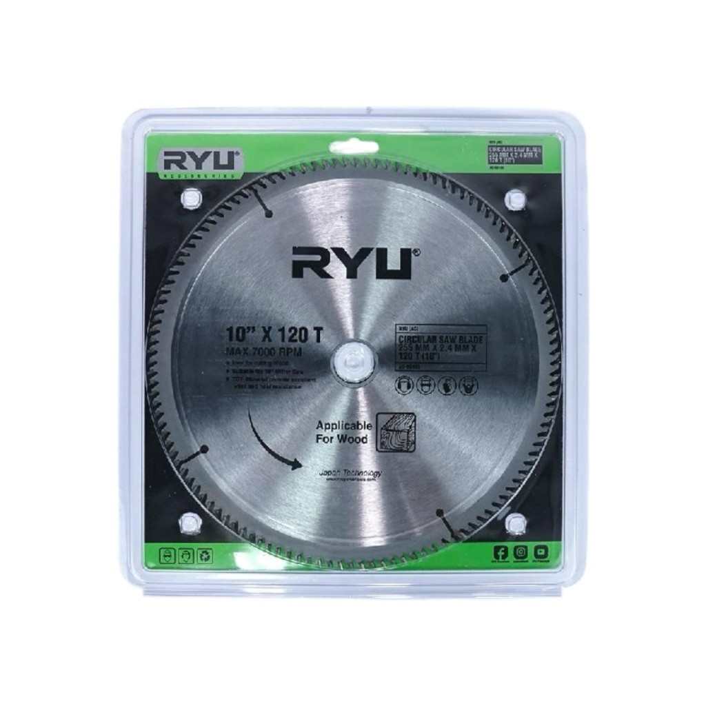 Mata Gergaji RYU Circular Saw Blade 10" x 100 T & 120 T GERGAJI KAYU BESI ALLUMINIUM10001 BULAT 10"