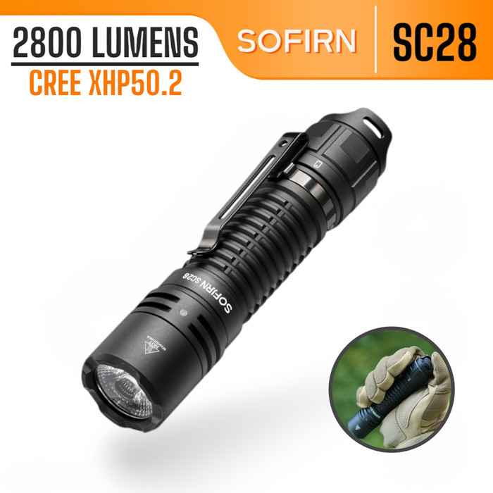 SOFIRN SC28 SENTER LED 21700 CREE XHP50.2 XHP50B 2800 LUMENS EDC TACTICAL USB C