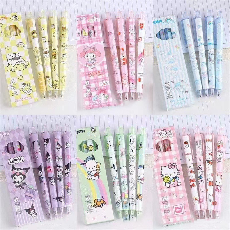 

⭐JOJU⭐ PULPEN GEL MEKANIK 1 SET ISI 4 PCS MOTIF SANRIO DENGAN UJUNG PULPEN RUNCING DAN PRESISI