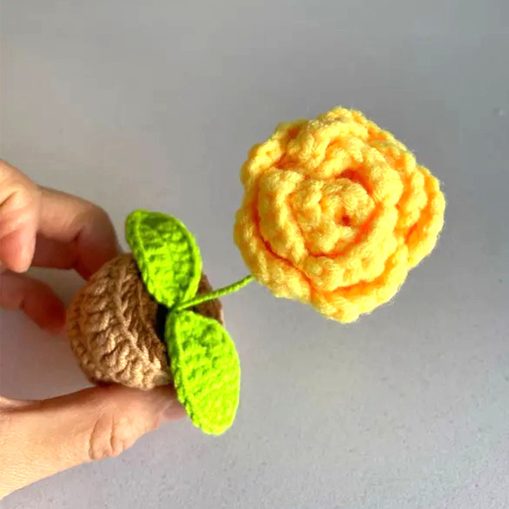 

Sunflower Crochet Flowers Hand-knitted Flower Birthday Wedding Present for Guests Handed Woven Potting Floral Thanksgiving Gifts