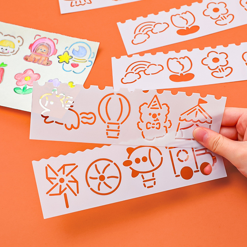 

40pcs Plastic Hollow Stencils Hand Painting Template Children DIY Scratch School Office Kid Supplies Scrapbooking Decorative