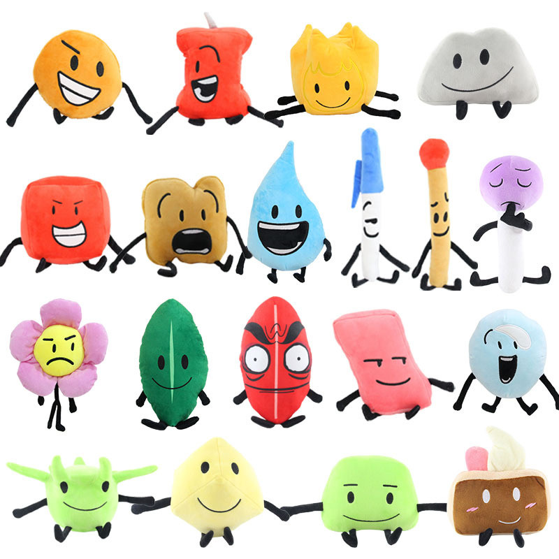 Bfdi Plushie Battle for Dream Island Plush Toy Stuffed Animal Cartoon Plant Soft Doll Leafy Firey Co