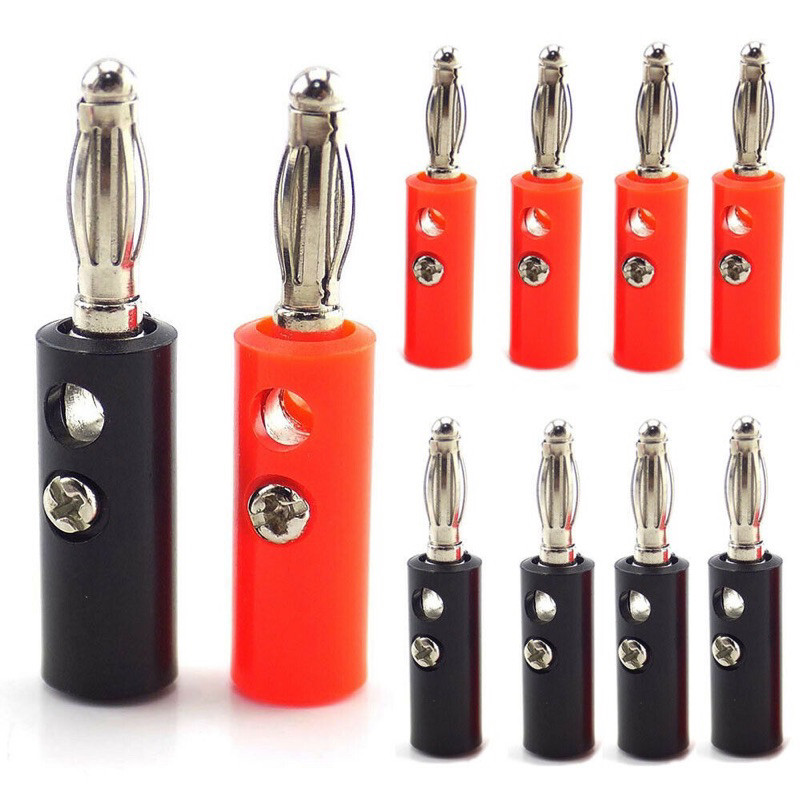 Sepasang Jack Banana BungaJek Banana Merah Hitam Jack 4mm