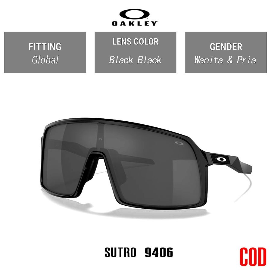 PROMOOO  Kacamata Hitam Oakley Sunglasses Sutro Prizm OO9406 Polished Black Wanita Pria