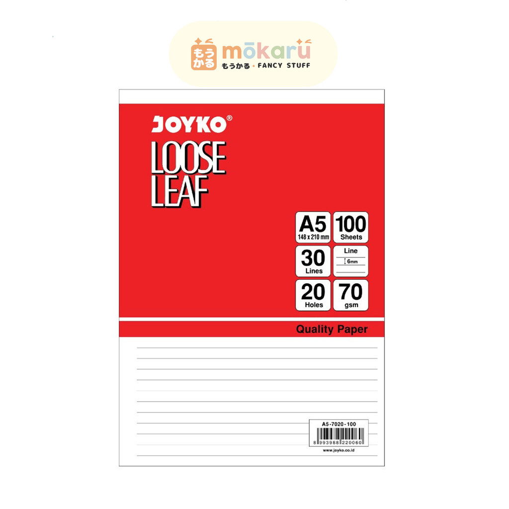 

Joyko Loose Leaf A5-7020 100 Sheet / Isi Kertas Binder File Joyko