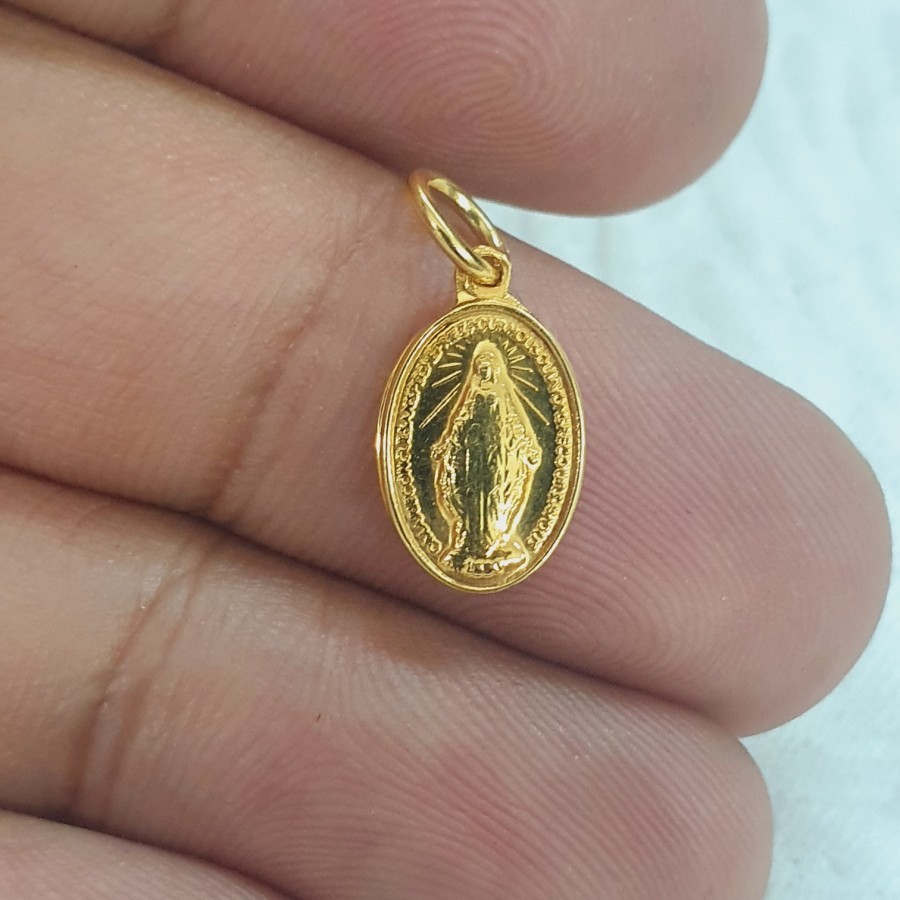 liontin model bunda maria variasi tanpa mata emas 70% 700 70 % 16k