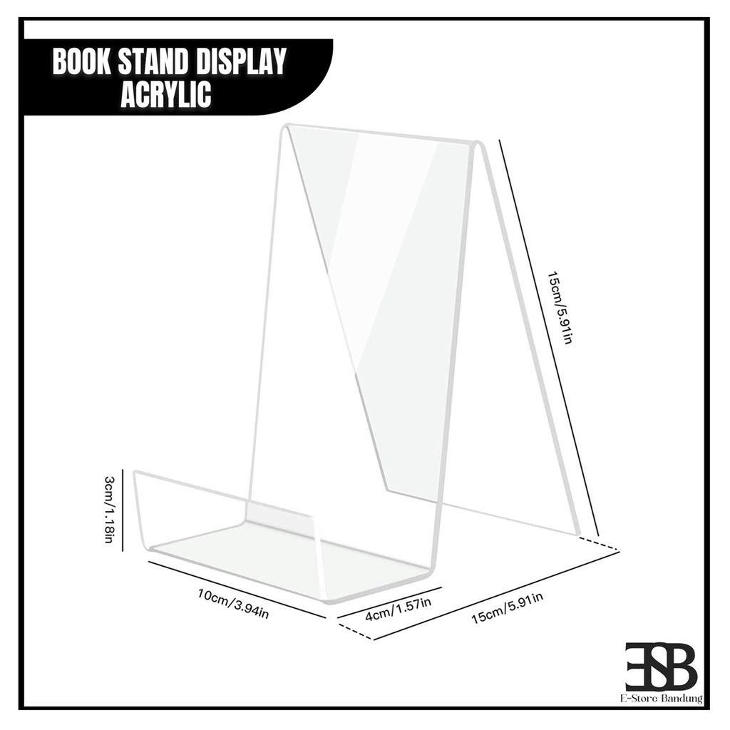 

Acrylic Book Stand Display Multingfungsi / Akrilik Holder Handphone / Penyangga Buku