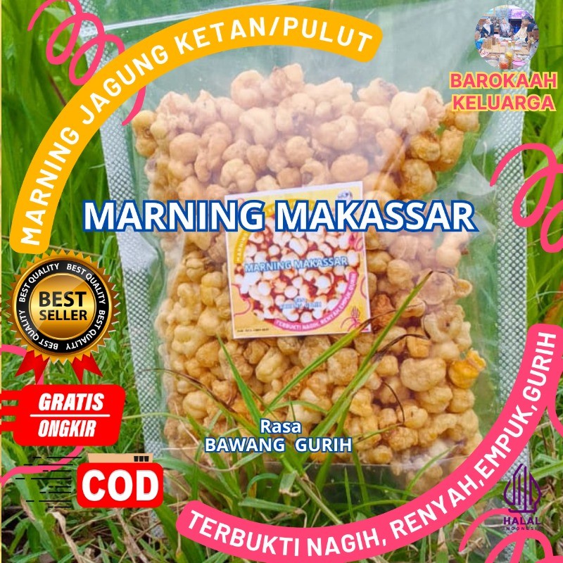 

MarnIng Sultan super EMPUK RENYAH jagung ketan/jagung putih khas makassar Super duper Premium Cocok buat camilan di perjalanan dan pantas buat Hidangan Tamu khas makassar 100 gr original harga PALING SPESIAL dan aseli dari jagung ketan