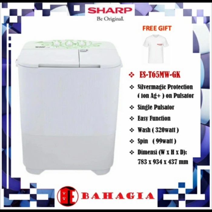 SHARP MESIN CUCI ES-T65MW-PK/GK