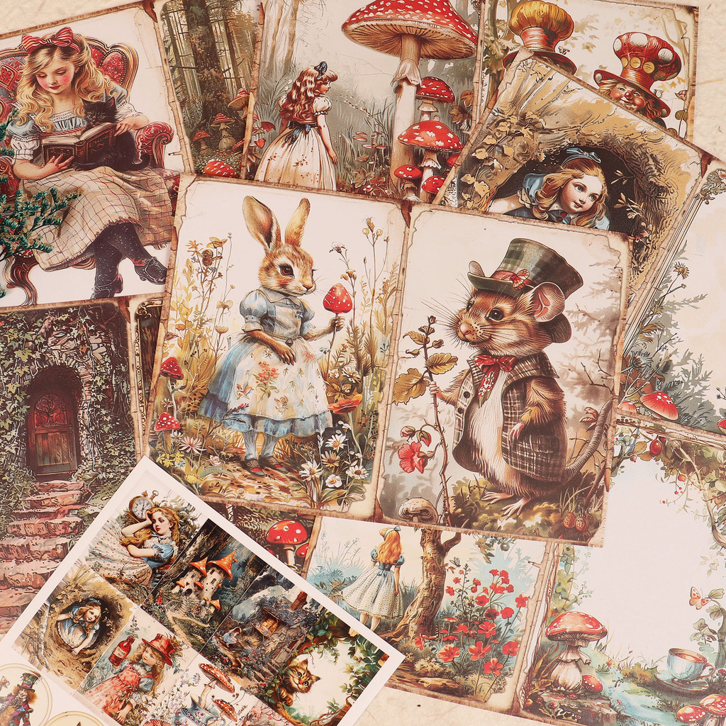 

52pieces Mushroom Wonderland Junk Journal Set,for Arts Crafts,Holiday Party,Arts Crafts,Scrapbooking Supplies,DIY Crafts