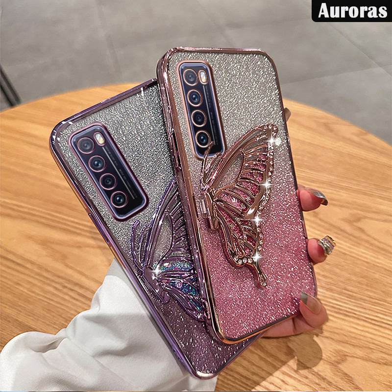 Untuk Huawei Nova 7 / Nova 7 SE / Nova 7i Phone Case Desain Baru Fashionable shining quicksand butte