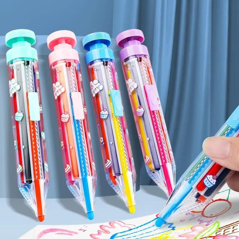 

1 Pc Kawaii Rainbow Pencil 8 Colors Concentric Gradient Crayons Kids Gift Colored Pencils Art Painting Drawing stationery