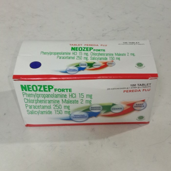 neozep forte 1 box 100 tablet  obat pereda flu dan demam