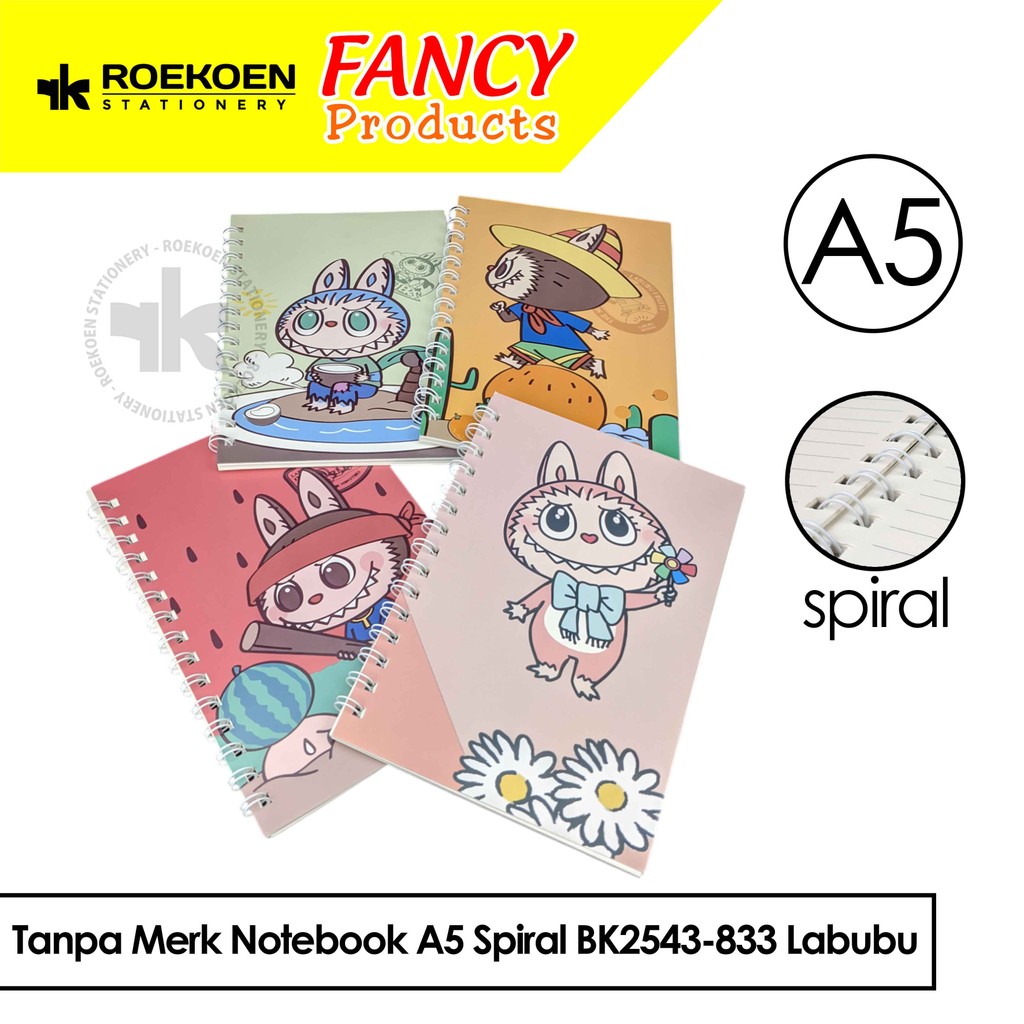 

Tanpa Merk Notebook A5 Spiral BK2543-833 Labubu