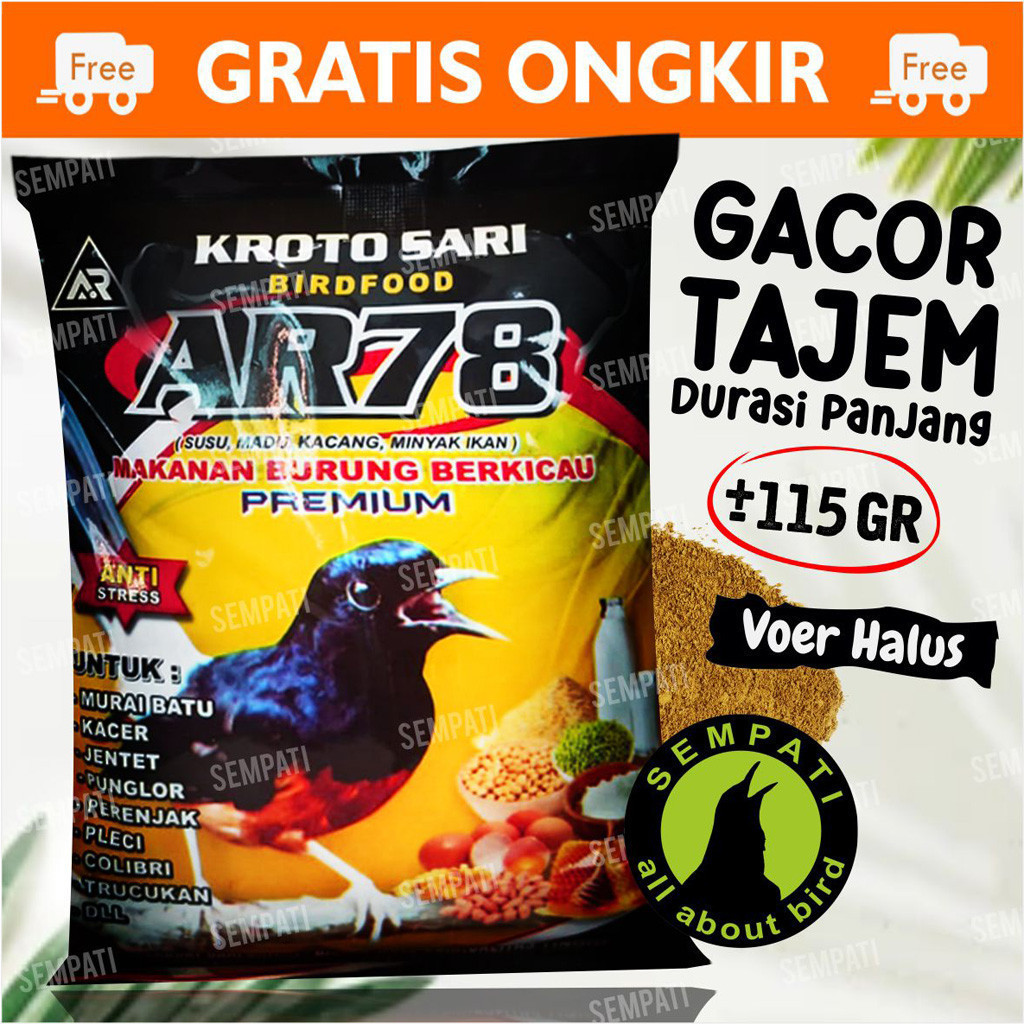 SEMPATI Voer Halus AR78 Kroto Sari Birdfood Makanan Burung Kicau Premium Pur Pakan Makanan Burung Mu