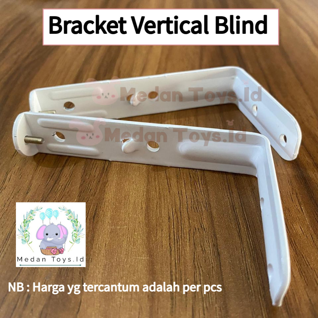 Medan Toys - Bracket Vertical Blind / Kaki Rel Vertical Blind Putih Bahan Tebal
