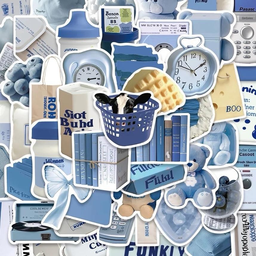

25pcs Stiker Lucu Blue Ins Style | Sticker Lucu | Sticker Aesthetic | Sticker Hp | Sticker Tumblr | Sticker Decoratif | Sticker journal | Sticker Anti Air