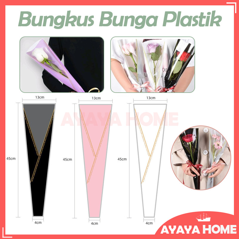 

Plastik Wrapping Bunga Mawar/Plastik Bungkus Bunga 50 Pcs