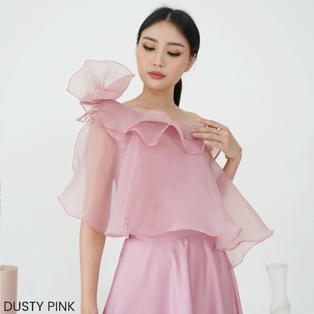 Ruffle Top Organza Meydina Atasan Blouse Wanita