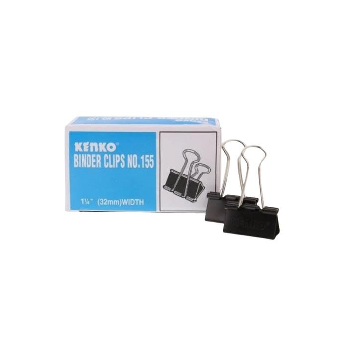 

LARIS -Penjepit Kertas Dokumen Kenko Binder Clip no. 111, 155 & 200/ Hitam - Lusin - No.111