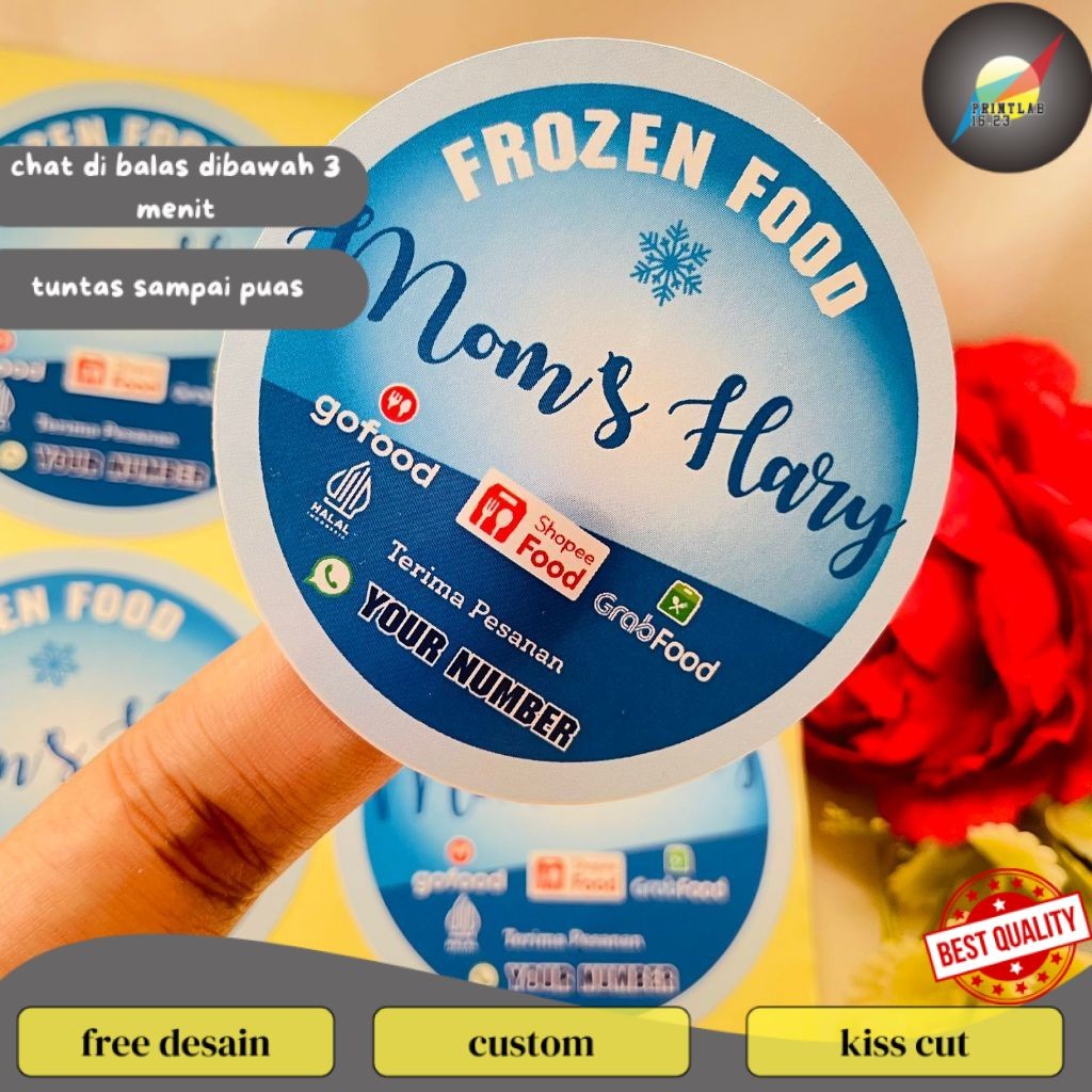 

PrintLab 2-4 Cetak Label Frozen Food Stiker Chromo Makanan Beku Logo Sticker Free Desain Uk.Kecil