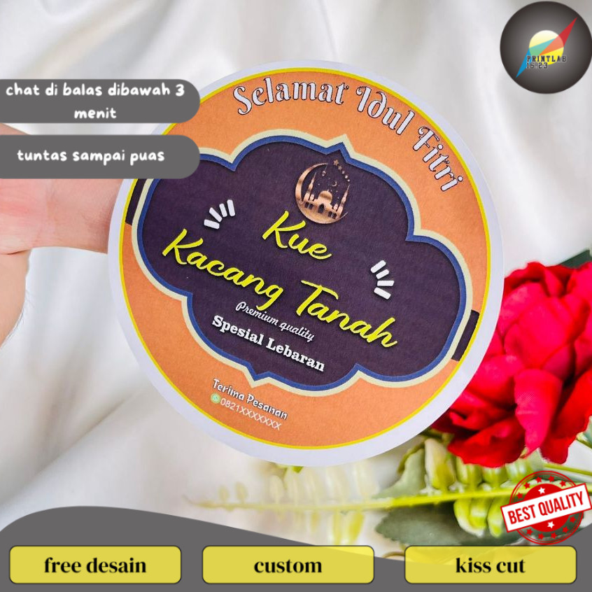

PrintLab 2-4 Print Sticker Kecil Bulat Cookies Idul Fitri Stiker Chromo Kue Kering Lebaran Custom