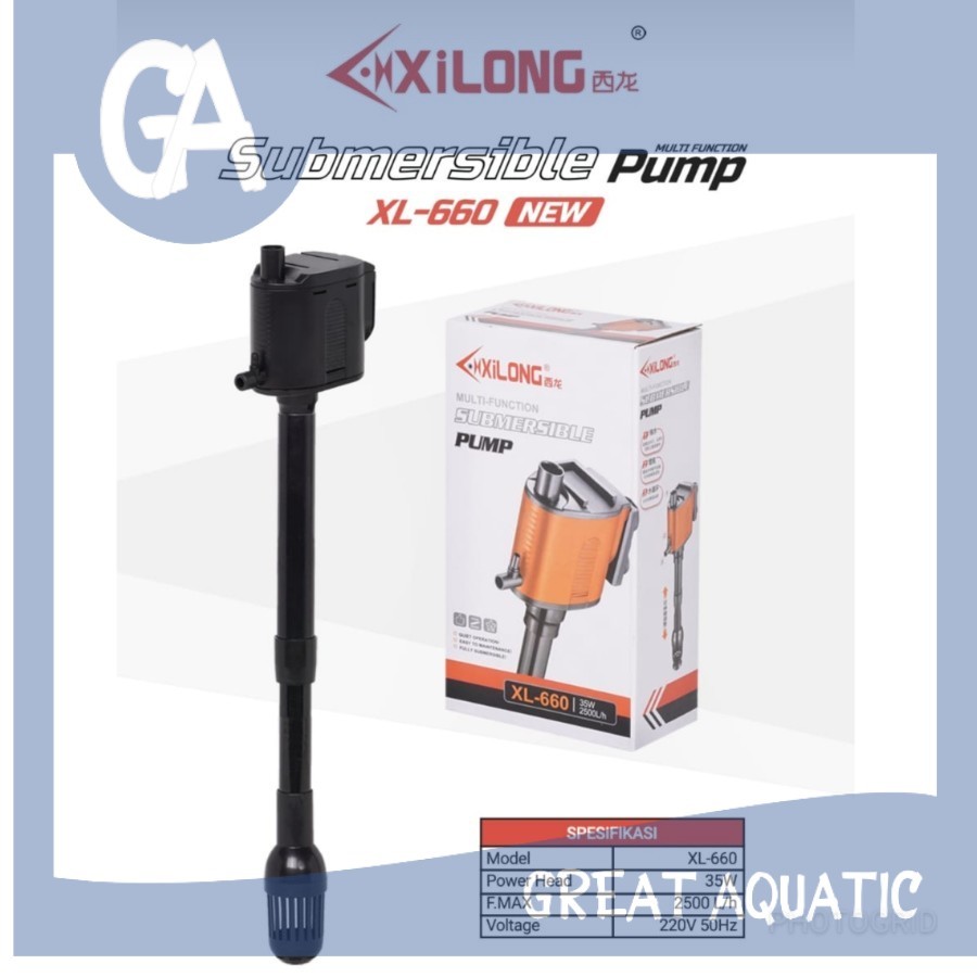 Pompa aquarium Xilong XL 660 Mesin Sirkulasi aquarium