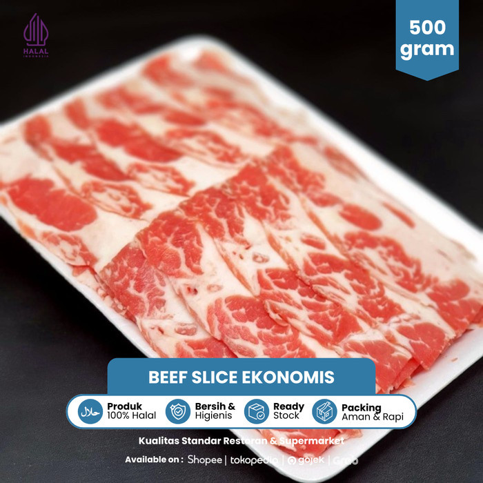 

Beef Slice Ekonomis 500 gram Beku Frozen Kualitas Premium Indofishmart