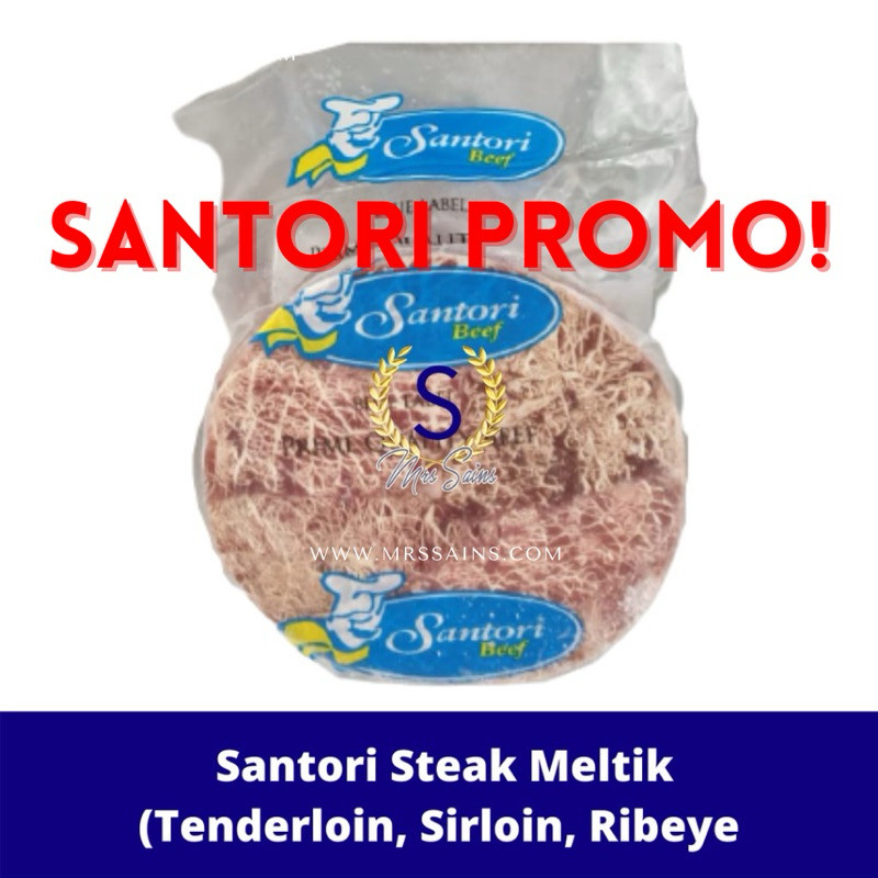 

SANTORI MELTIK STEAK [FROZEN FOOD] TERLARIS HARGA PABRIK Blue Label 1 Pack isi 5 Pcs Steak Frozen