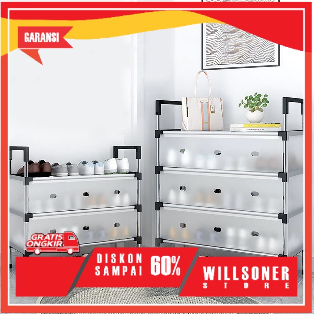 Rak Sepatu Susun Tertutup/Rak Sepatu/Rak Sepatu Anti Debu