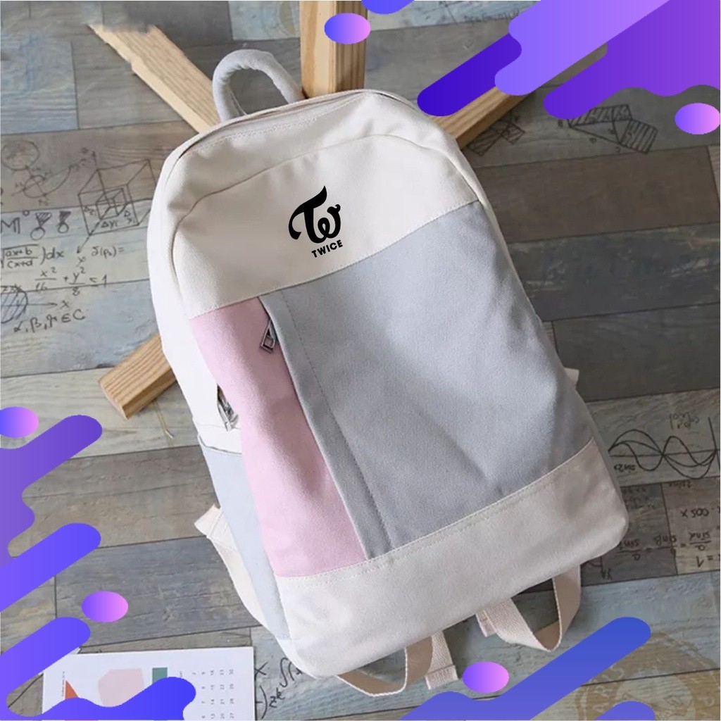 RS - Tas Ransel Kpop TWICE PURPLE SMALL LOGO Backpack School Fashion Kids 10 A2
