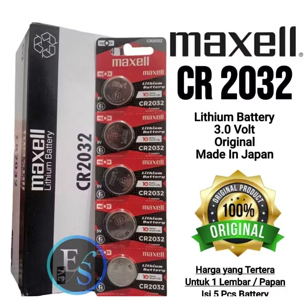 Baterai Kancing Maxell Original CR 2016 CR 2025 CR 2032 Battery Jam Tangan,Timbangan,Kalkulator,Ori